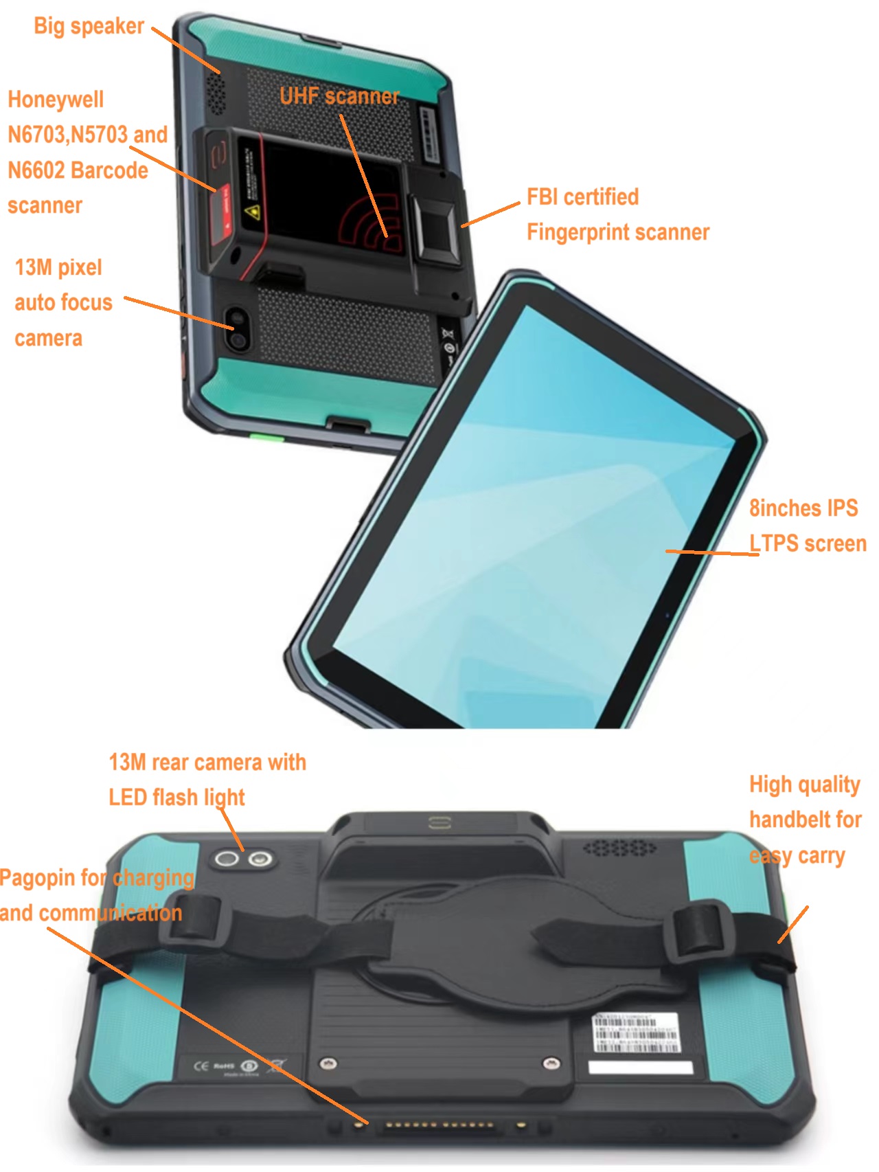 Industrielles biometrisches Tablet