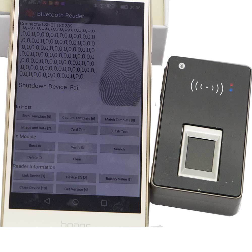 Android Bluetooth NFC Biometric Sensor