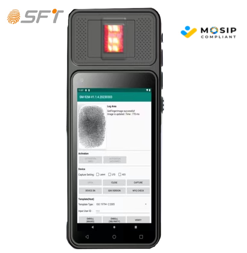Mosip-zertifizierter Fingerabdruck-PDA