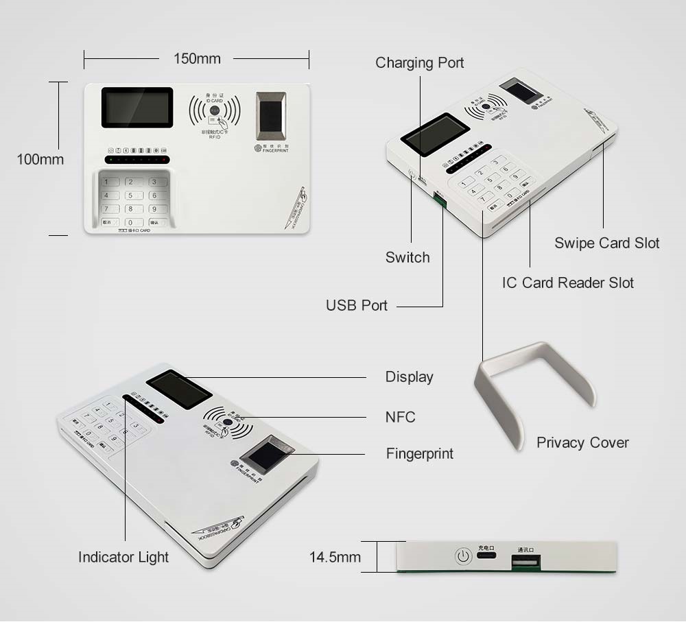 Bank fingerprint signature pad