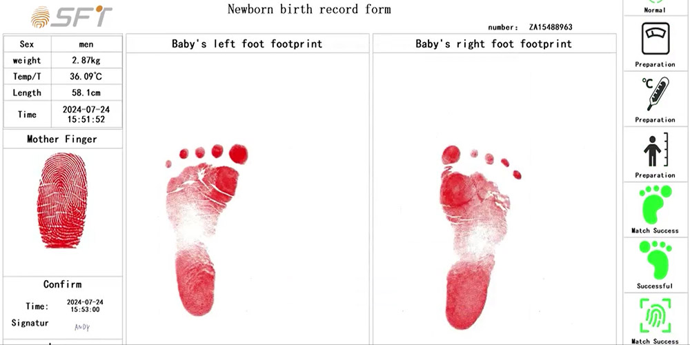 Biometric Baby ID registration system